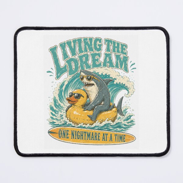 Item preview, Living The Dream One Nightmare At A Time Shark Duck Floatie designed and sold by Region.