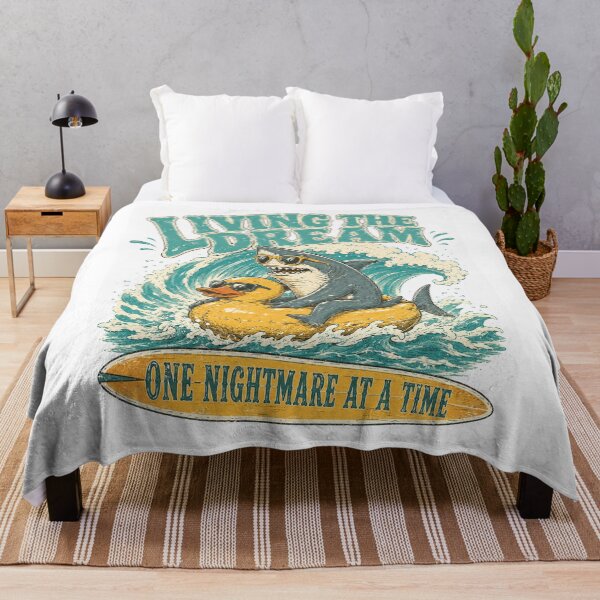 Item preview, Living The Dream One Nightmare At A Time Shark Duck Floatie designed and sold by Region.