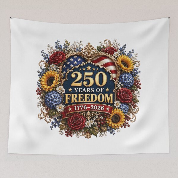Item preview, American Flag Floral Wreath designed and sold by PetalGarden.