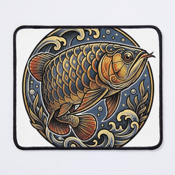 Item preview, Golden Arowana Fish Traditional Asian Art Emblem designed and sold by Munib320.