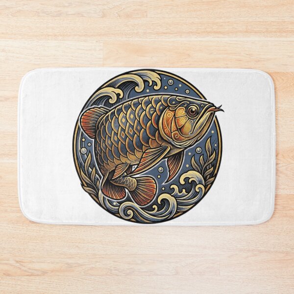 Item preview, Golden Arowana Fish Traditional Asian Art Emblem designed and sold by Munib320.