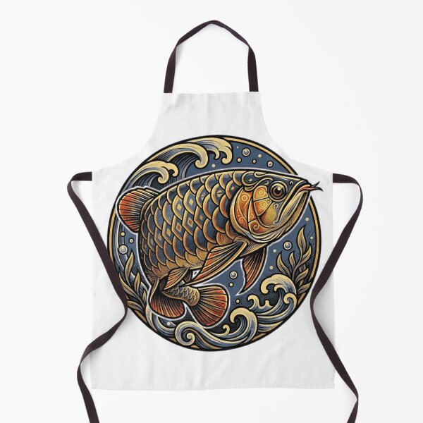 Item preview, Golden Arowana Fish Traditional Asian Art Emblem designed and sold by Munib320.