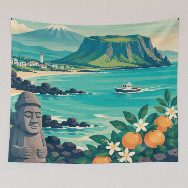 Item preview, Jeju Island South Korea Travel Poster designed and sold by MatthewHeights.