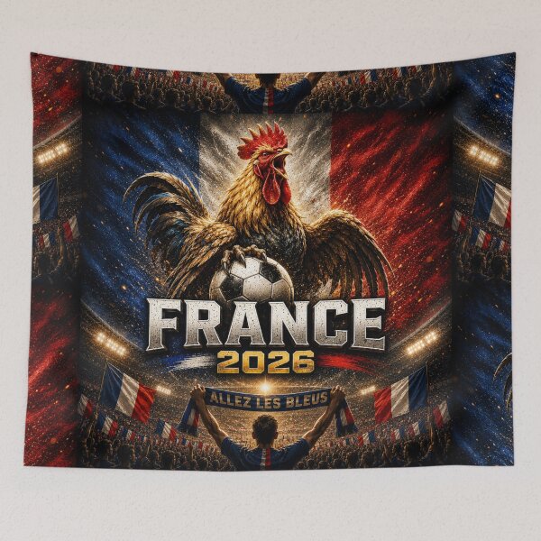 Item preview, France 2026 Football Rooster Fan Shield Artwork designed and sold by Winetastic-Art.