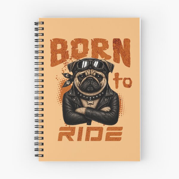 Item preview, Pug Biker Design – Born To Ride Funny Motorcycle Pug Gift designed and sold by PixelsPaws.