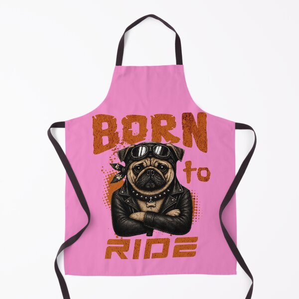 Item preview, Pug Biker Design – Born To Ride Funny Motorcycle Pug Gift designed and sold by PixelsPaws.