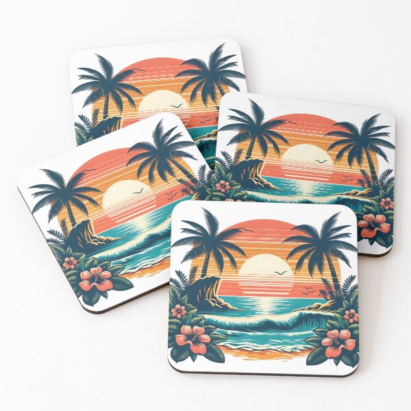 Item preview, Tropical Beach Sunset Palm Trees Art designed and sold by Articora.