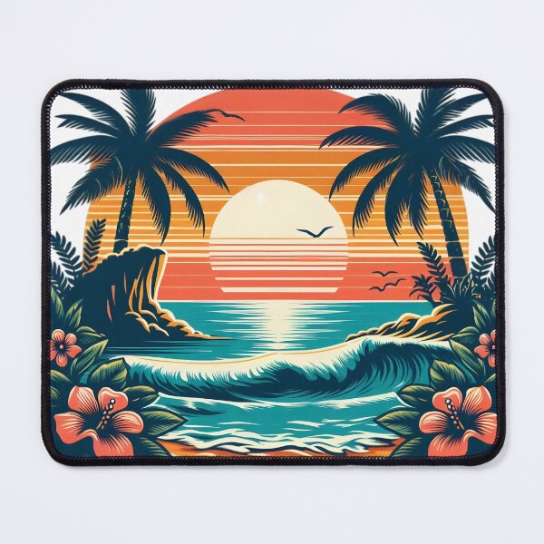 Item preview, Tropical Beach Sunset Palm Trees Art designed and sold by Articora.