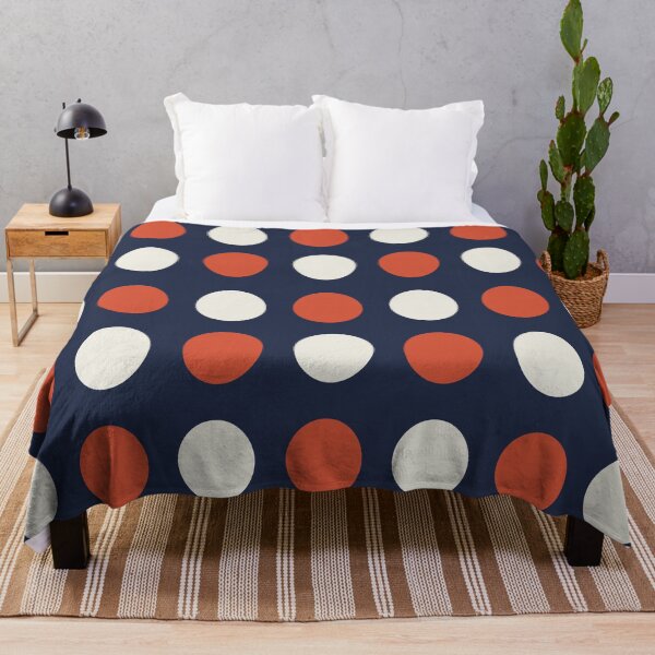 Item preview, TENNIS COURT CLAY CREAM and NAVY BLUE Symmetrical POLKA DOTS  designed and sold by RachelMacht.