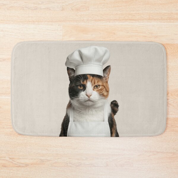 Item preview, Funny Japanese Bobtail Cat Chef Realistic Animal Cooking Humor Art designed and sold by LazyOwlStore.