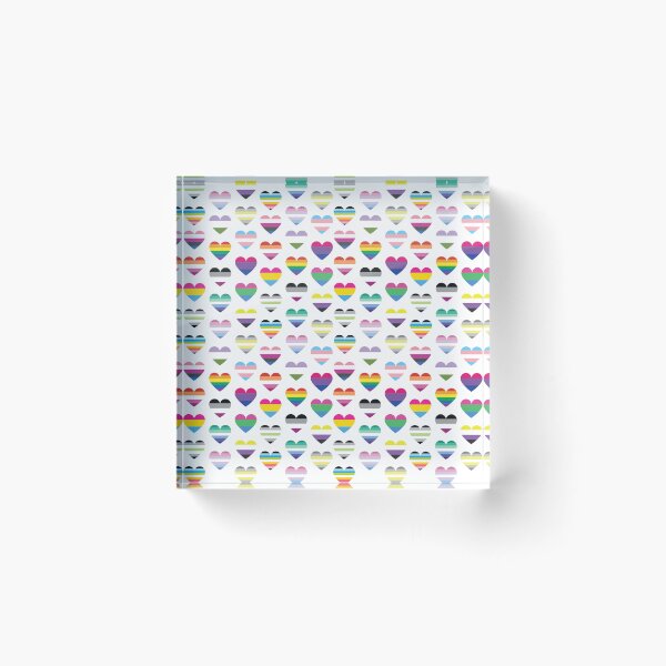 Item preview, Pride Hearts Pattern | LGBTQ+ Rainbow Flag Hearts on White designed and sold by Hallowed Artistry.