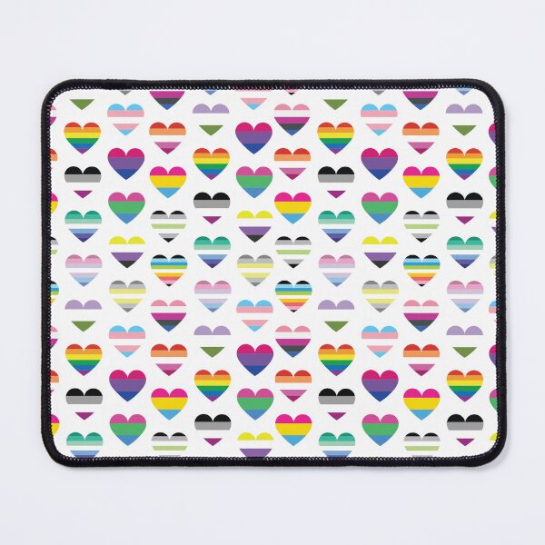 Item preview, Pride Hearts Pattern | LGBTQ+ Rainbow Flag Hearts on White designed and sold by Hallowed Artistry.