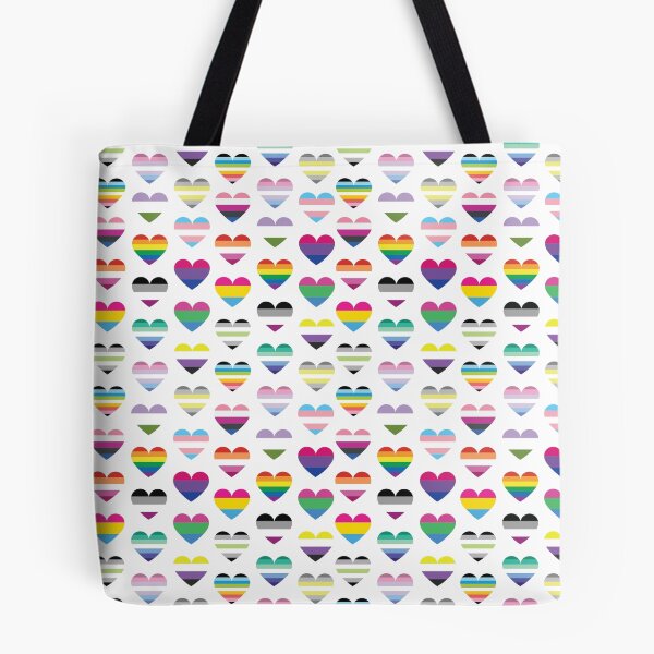 Item preview, Pride Hearts Pattern | LGBTQ+ Rainbow Flag Hearts on White designed and sold by Hallowed Artistry.