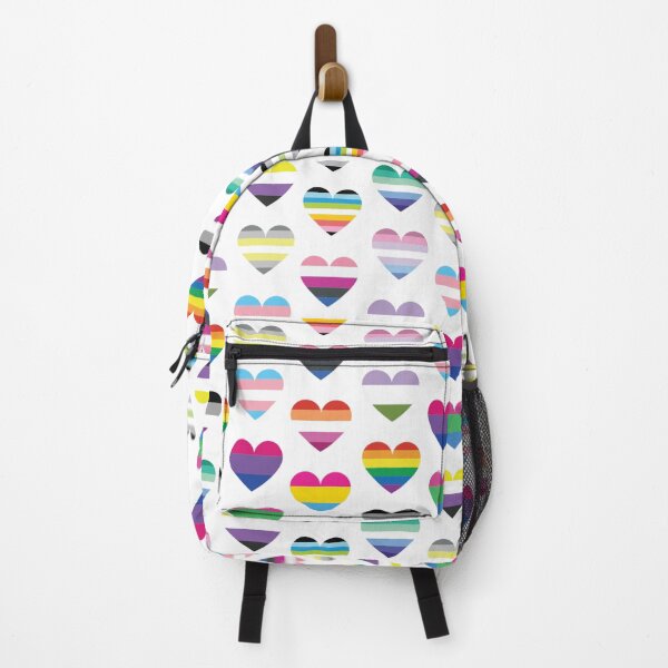 Item preview, Pride Hearts Pattern | LGBTQ+ Rainbow Flag Hearts on White designed and sold by Hallowed Artistry.
