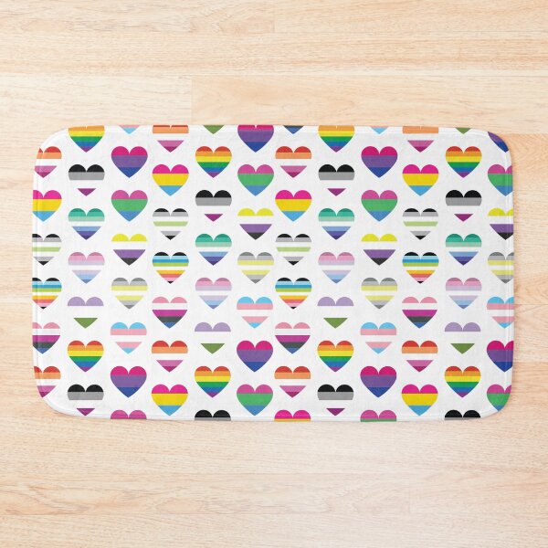 Item preview, Pride Hearts Pattern | LGBTQ+ Rainbow Flag Hearts on White designed and sold by Hallowed Artistry.
