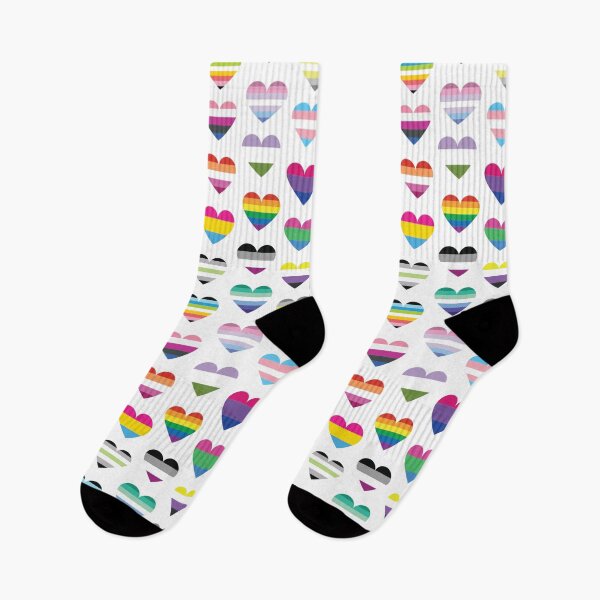 Item preview, Pride Hearts Pattern | LGBTQ+ Rainbow Flag Hearts on White designed and sold by Hallowed Artistry.