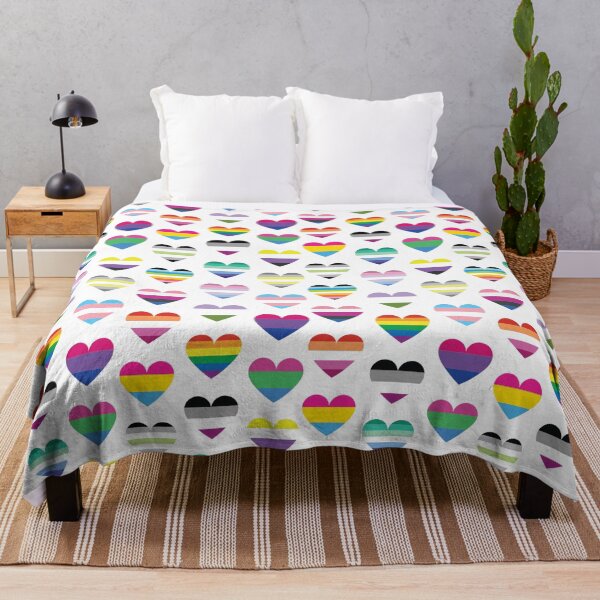 Item preview, Pride Hearts Pattern | LGBTQ+ Rainbow Flag Hearts on White designed and sold by Hallowed Artistry.
