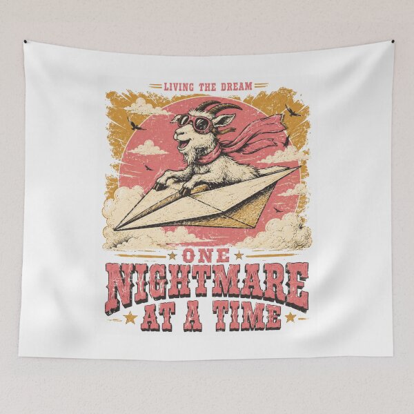 Item preview, Living The Dream One Nightmare At A Time Flying Goat Paper Airplane designed and sold by Region.