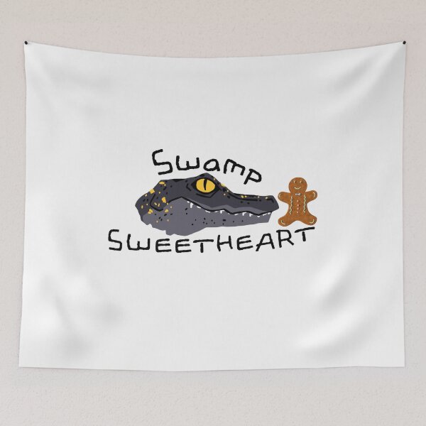 Item preview, Swamp Sweetheart – Funny Crocodile and Gingerbread Cookie Cartoon Design designed and sold by RushVibeWear.