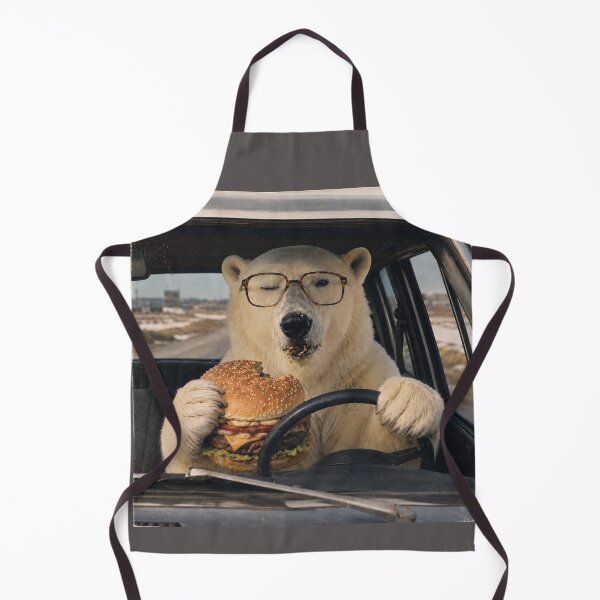 Item preview, Vintage Polar Bear Burger Driver Photo | 1980s Retro Road Trip Wildlife Parody | Funny Deadpan Animal Photography Aesthetic designed and sold by HOUSE OF TIST.