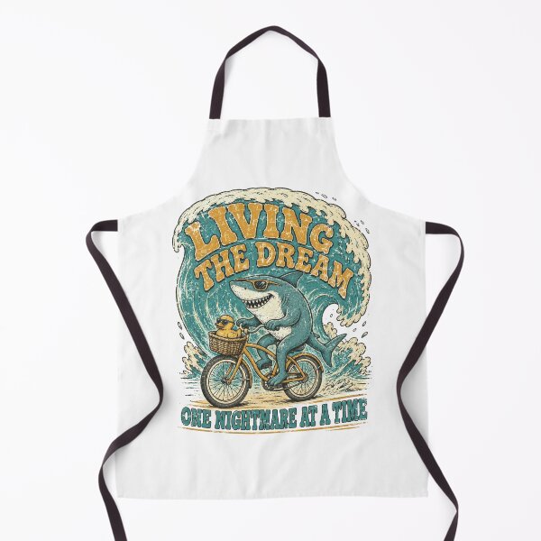 Item preview, Living The Dream One Nightmare At A Time Shark Riding Bicycle With Duck designed and sold by Region.