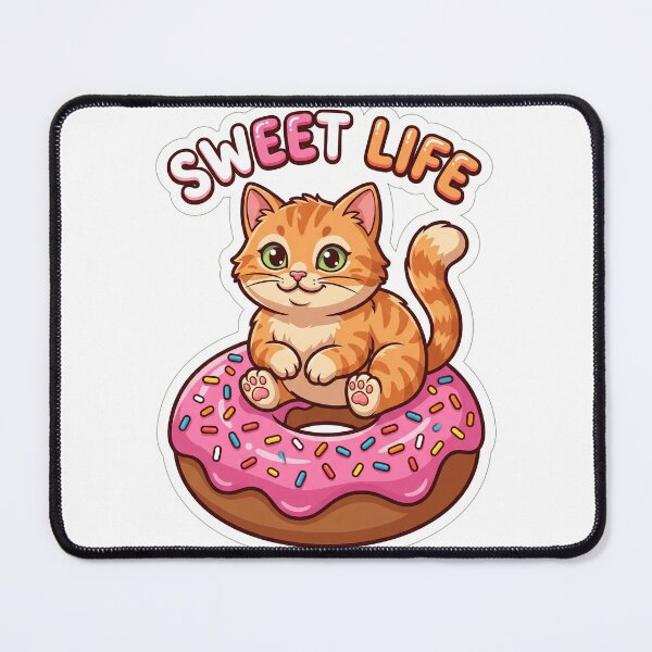 Item preview, Sweet Kitty - Cute Cat on Giant Donut Art designed and sold by Doodledraft.