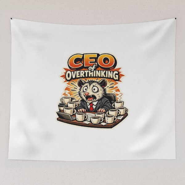 Item preview, CEO of Overthinking Opossum Cute Modern Meme designed and sold by Print Loft.