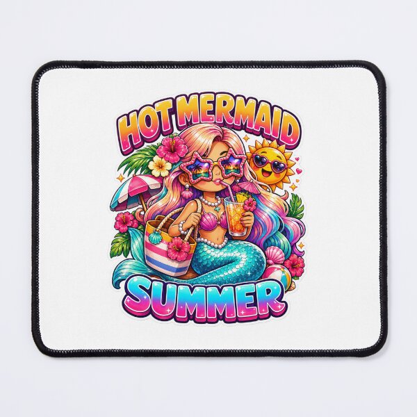 Item preview, Hot Mermaid Summer T-Shirt & Sticker – Retro Beach Mermaidcore Gift for Coastal Girls, Vacation Lovers & Summer Aesthetic Fans designed and sold by GemBob Creations.