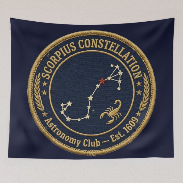 Item preview, Scorpius Constellation Vintage Astronomy Badge Patch designed and sold by CalmCapy Co.