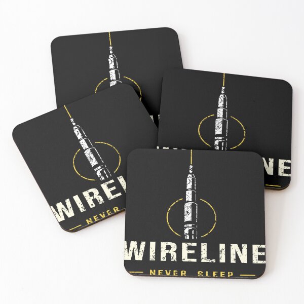 Item preview, Wireline Never Sleeps Oilfield Night Typography Art designed and sold by AlaeStudio.