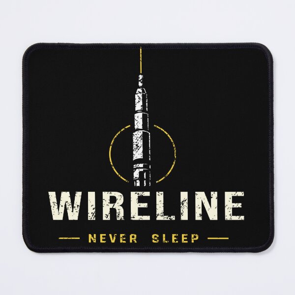 Item preview, Wireline Never Sleeps Oilfield Night Typography Art designed and sold by AlaeStudio.