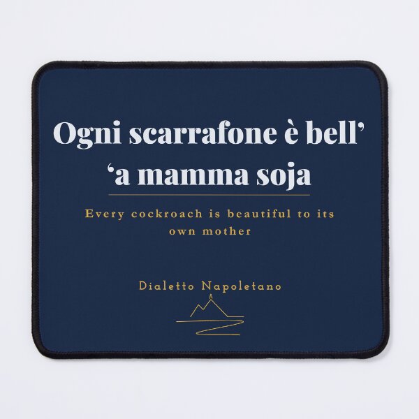 Item preview, Ogni Scarrafone è Bell' - Neapolitan Dialect Vintage Print Blue designed and sold by vesuviovibes.