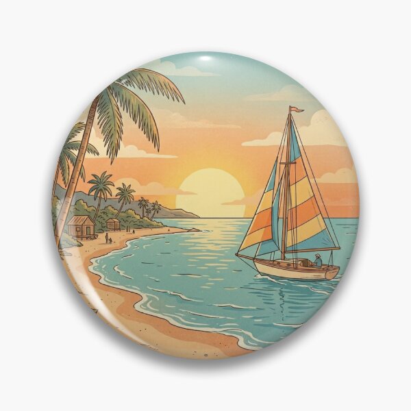 Item preview, Retro 70s Barbados Beach Escape designed and sold by DuckOddity.