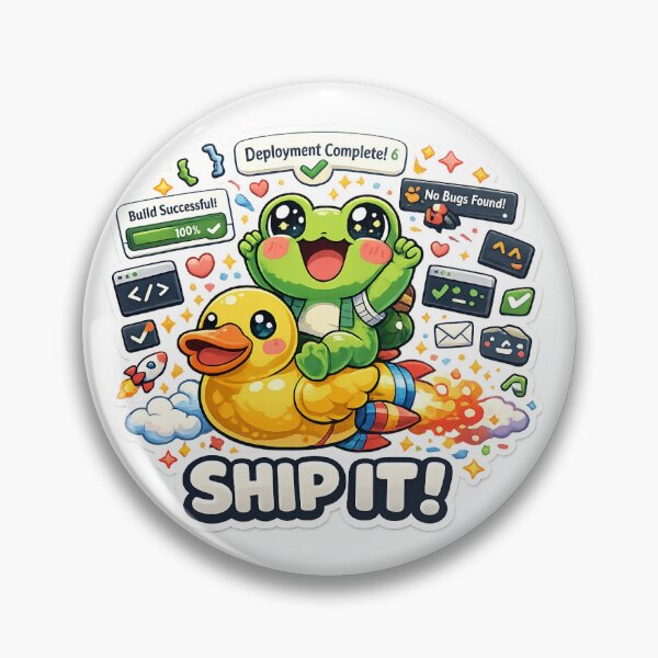 Item preview, Kawaii Frog Ship It Developer Sticker designed and sold by Cozy404Lab.