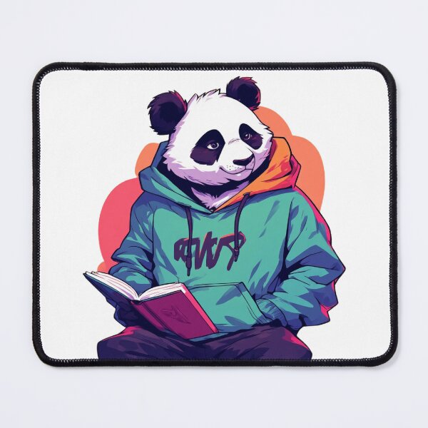Item preview, Cozy Panda Reading a Book – Cute Relaxing Animal in Hoodie Illustration designed and sold by Aesthicer.