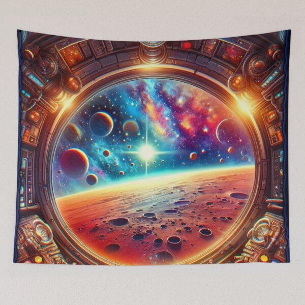 Item preview, Spaceship Cockpit Cosmic Planet View Sci-Fi Art designed and sold by PlanetEye Designs.