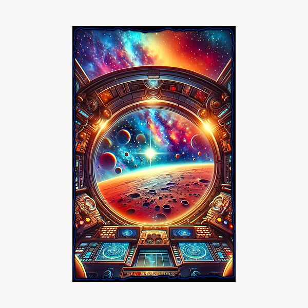 Item preview, Spaceship Cockpit Cosmic Planet View Sci-Fi Art designed and sold by PlanetEye Designs.