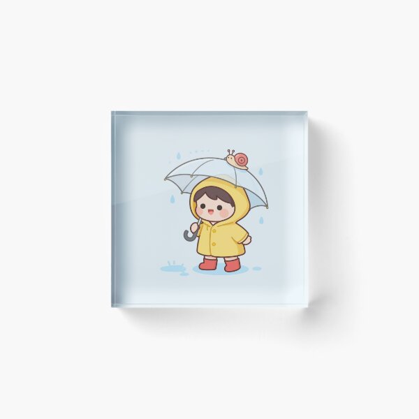 Item preview, Little Raincoat Girl with Snail Umbrella designed and sold by Webinath.