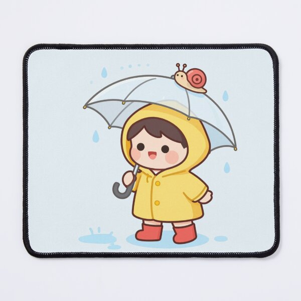 Item preview, Little Raincoat Girl with Snail Umbrella designed and sold by Webinath.