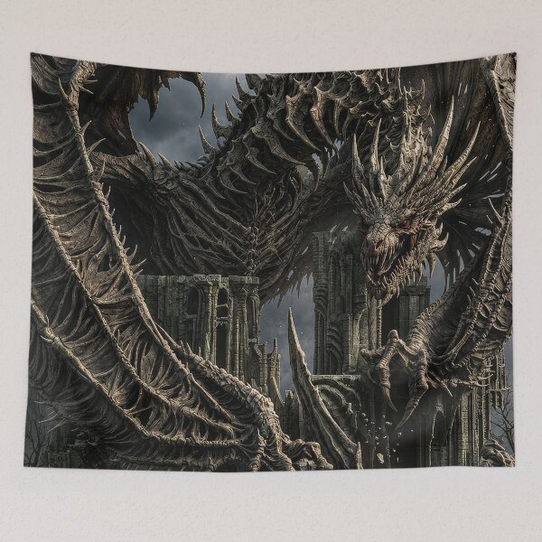 Item preview, Undead Dragon of the Fallen Kingdom | Gothic Necromancer Dragon Fantasy Art designed and sold by DrakariArt.
