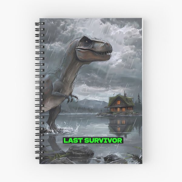 Item preview, Last Survivor - Funny Dinosaur Mountain Cabin Art designed and sold by Modern Nest Art.
