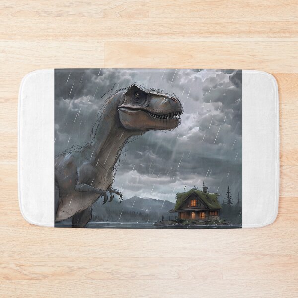 Item preview, Last Survivor - Funny Dinosaur Mountain Cabin Art designed and sold by Modern Nest Art.