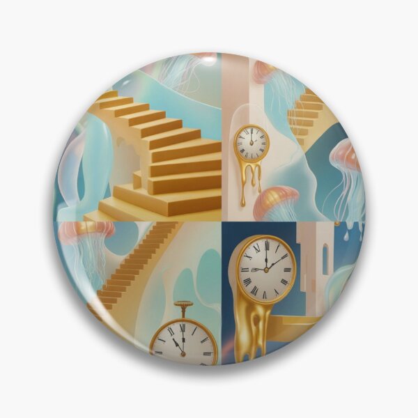 Item preview, Surreal Melting Clocks Pattern | Dreamy Jellyfish Staircase Seamless Repeat designed and sold by Midnight Veil Designs.