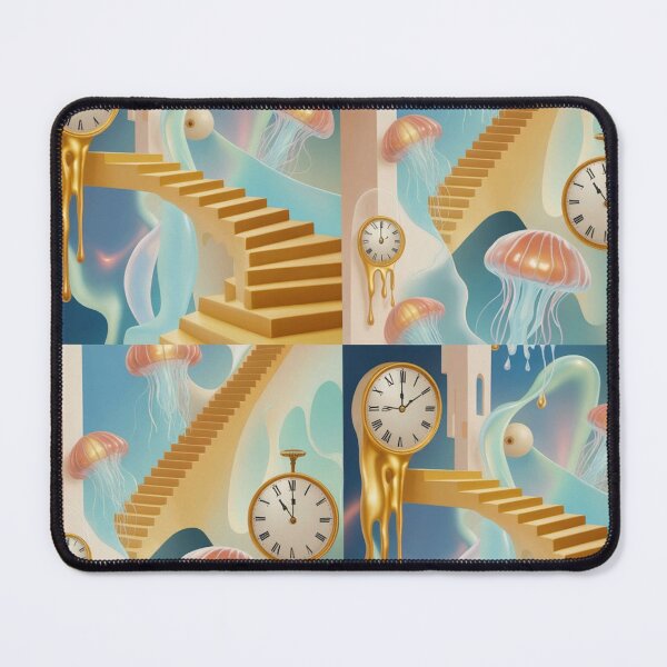 Item preview, Surreal Melting Clocks Pattern | Dreamy Jellyfish Staircase Seamless Repeat designed and sold by Midnight Veil Designs.