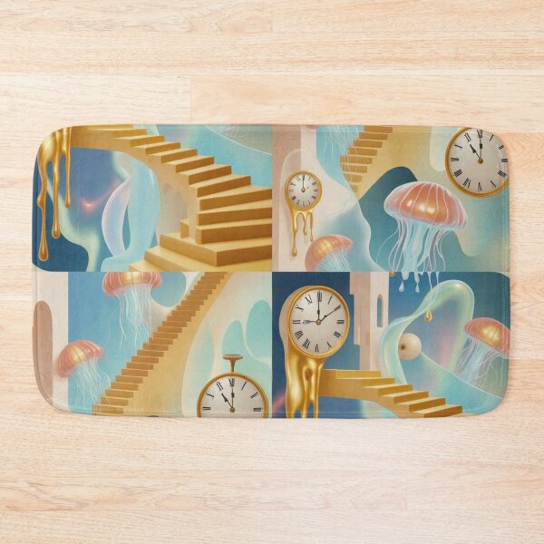 Item preview, Surreal Melting Clocks Pattern | Dreamy Jellyfish Staircase Seamless Repeat designed and sold by Midnight Veil Designs.