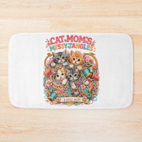 Item preview, Cat Moms Messy Tangles Crafting Kittens Textured Art designed and sold by Lozarux.