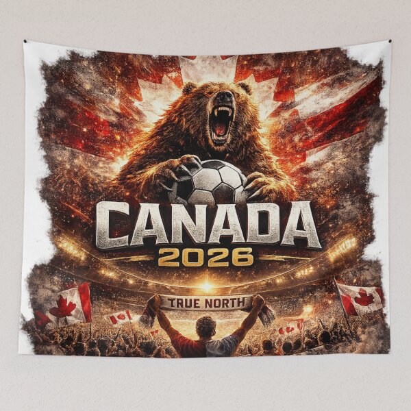 Item preview, Canada 2026 Football Fan Design | True North Soccer Supporter Grizzly Bear Graphic designed and sold by Winetastic-Art.