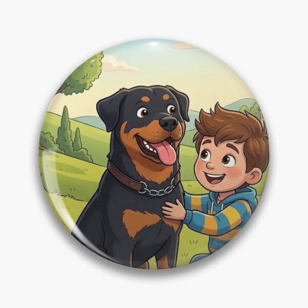Item preview, Best Friends Forever: A Young Boy and His Rottweiler in a Peaceful Park designed and sold by AirCrayons27.