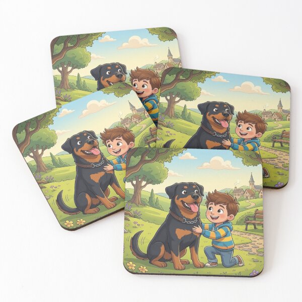 Item preview, Best Friends Forever: A Young Boy and His Rottweiler in a Peaceful Park designed and sold by AirCrayons27.