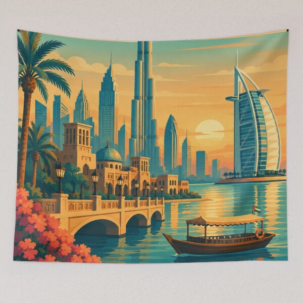 Item preview, Dubai UAE Travel Poster designed and sold by MatthewHeights.